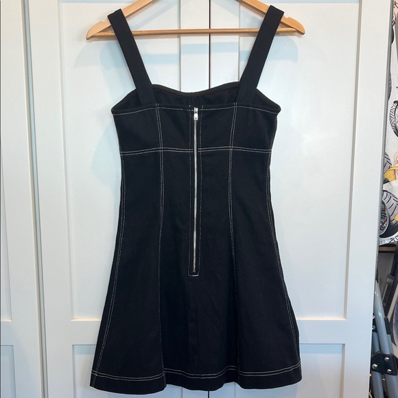🍎NWT Cider Black Mini Dress with White Stitching XXS - Picture 5 of 8